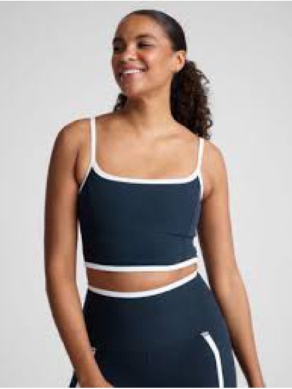 Beyond Yoga Navy Tank with White Trim